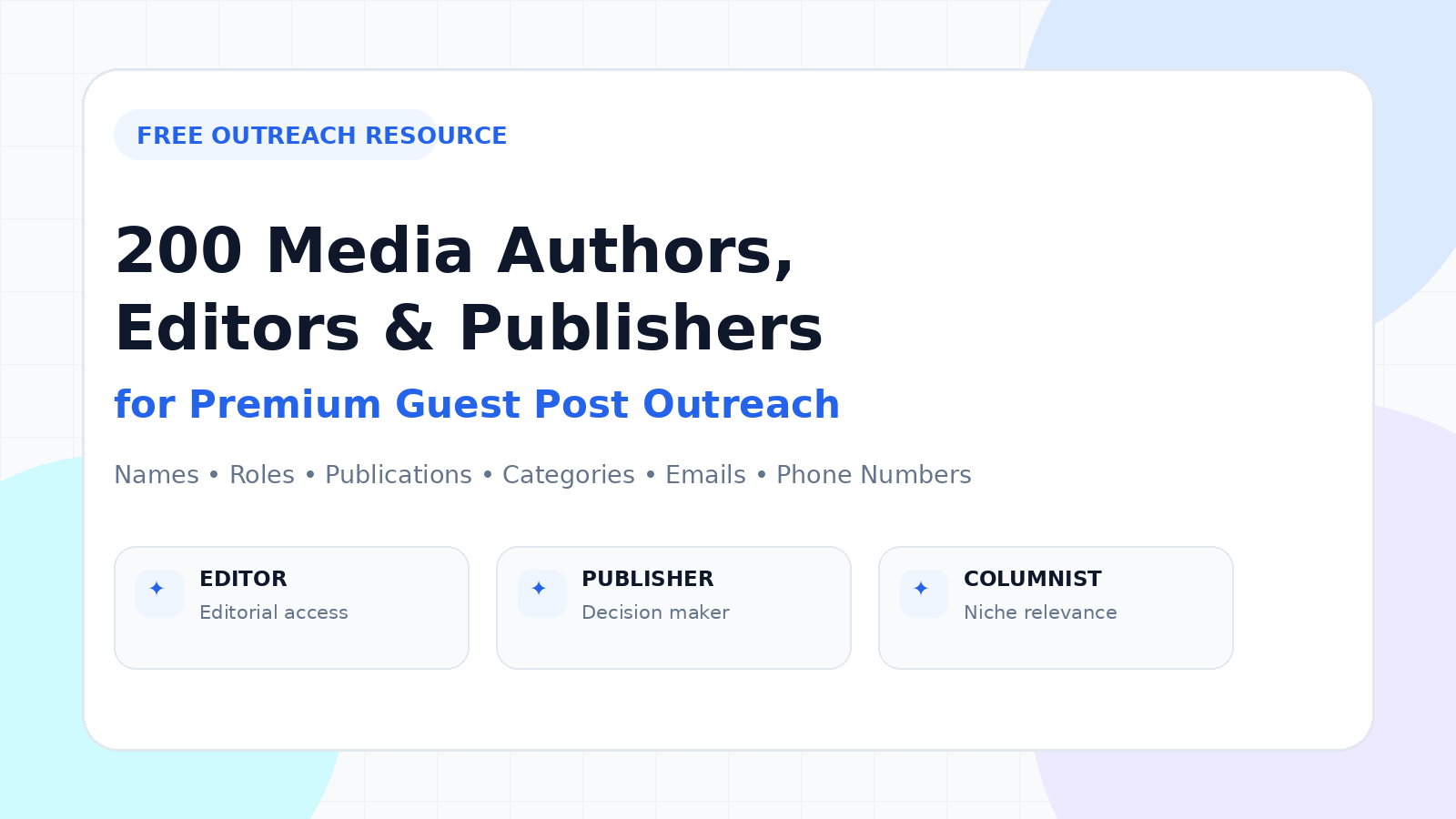 Guest Post Authors List